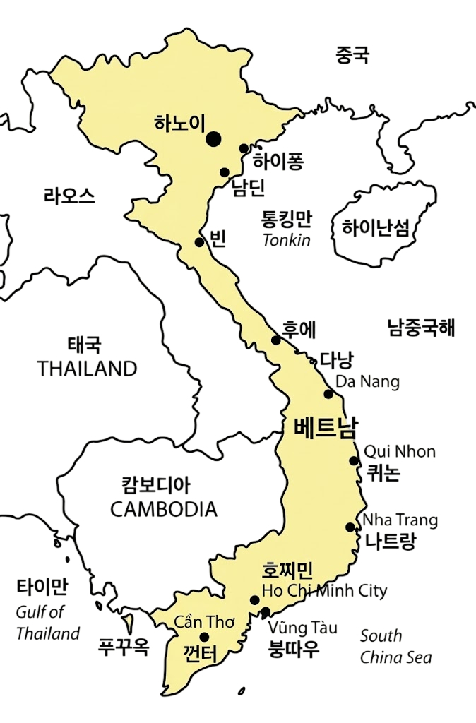 베트남 여행하기 좋은 시기, 베트남 여행하기 좋은 계절이 따로 있다고? 깔끔하게 알려드림 2 베트남 주요 도시 위치와 베트남 여행하기 좋은 시기 정리